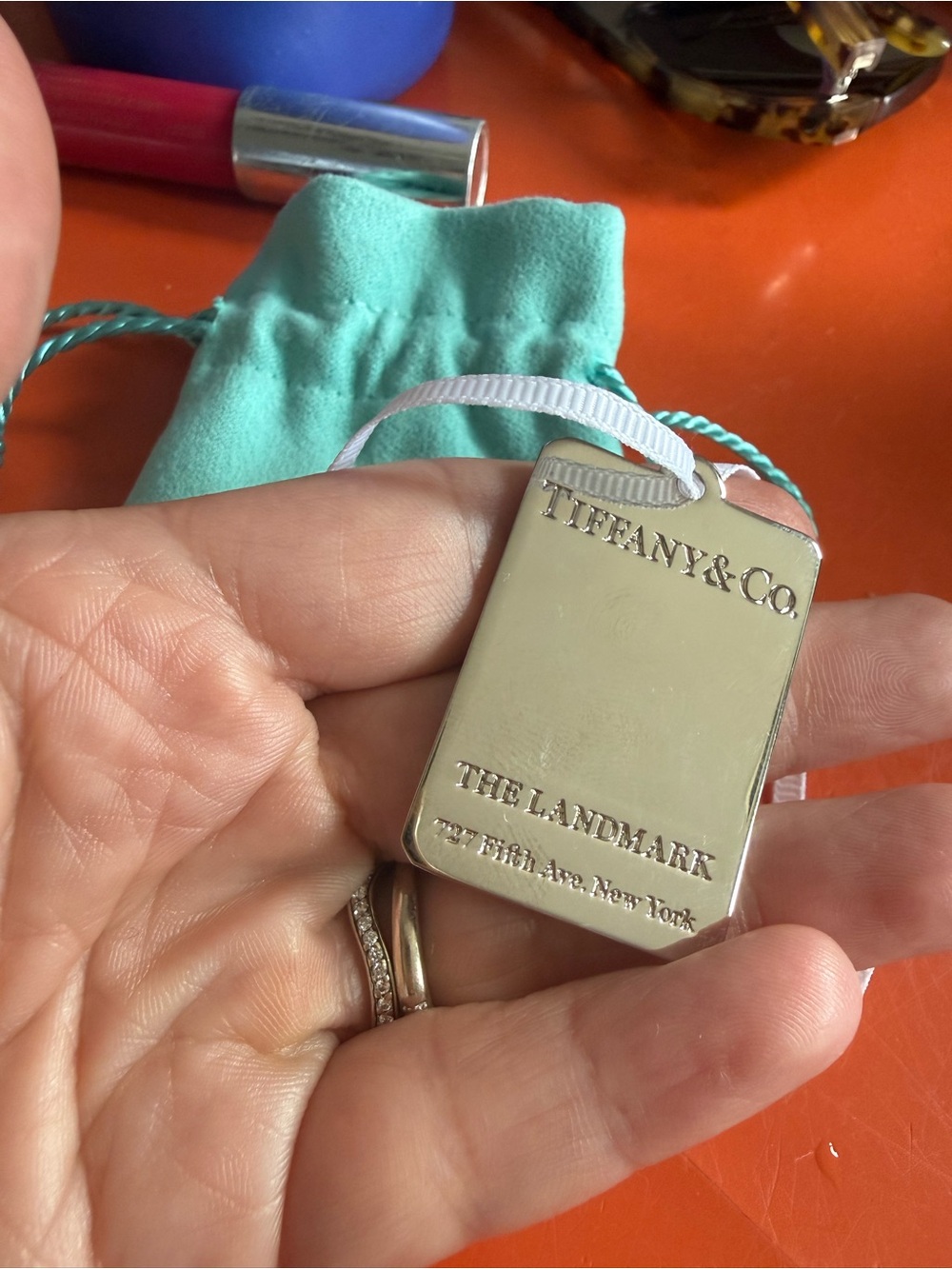 Auth Tiffany & Co. "The Landmark" 727 Fifth Ave New York charm/ornament w/ pouch - Picture 4 of 6